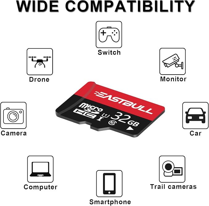 EASTBULL 32GB 5-Pack of Micro SD Cards, 32GB SD Cards Pack Full HD Video 90MB/s - Image 4