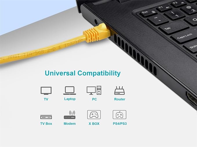 Monoprice Cat5e 3ft Yellow Patch Cable UTP 24AWG 350MHz Pure Bare Copper - Image 6