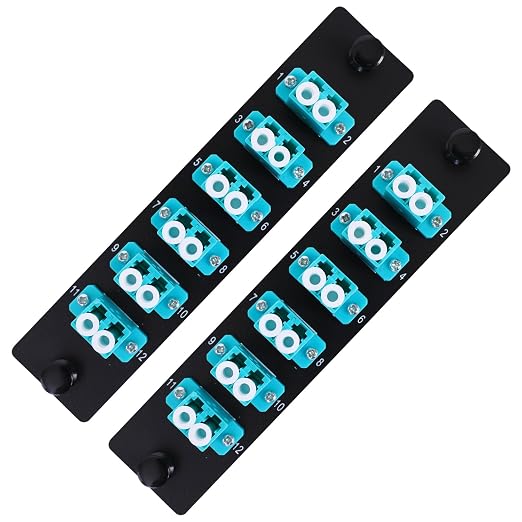 2PCS 6 Duplex 12 Core LC Adapters LGX Footprint OM3 Fiber Patch Panel Loaded 12 by ProfessionalFiberNetworkDevicemanufacturer