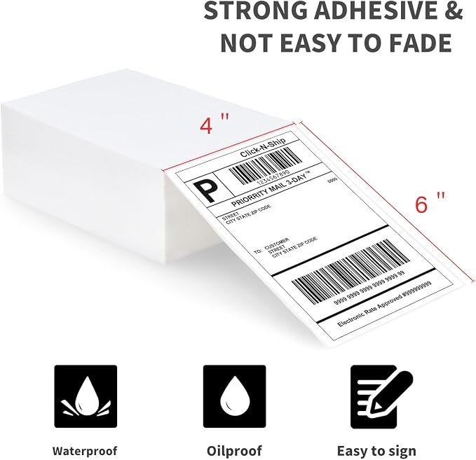 L LIKED 4x6 Direct Thermal Labels, Compatible Zebra & Rollo Printers - Image 2