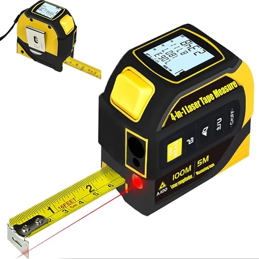 Tape Measure 4-in-1 Laser Digital Measuring Tape & 100m/328ft Laser Distance by TSTQH