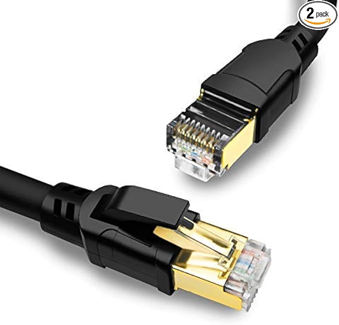 Yauhody CAT 8 Ethernet Cable 6ft 2 Pack - 10ft 15ft 20ft 25ft 50ft 100 ft by Yauhody