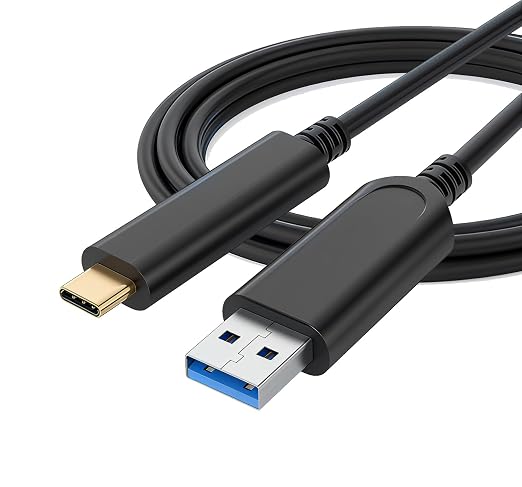 Fiber Optic USB A to USB C Cable 33ft, 10Gbps Active Optical Long-Distance by FiberOpticUSBCExperts