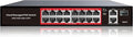 PoE Switch, 16 Port Managed POE+ Ethernet Switch, 240W Built-in Power, Support by STEAMEMO