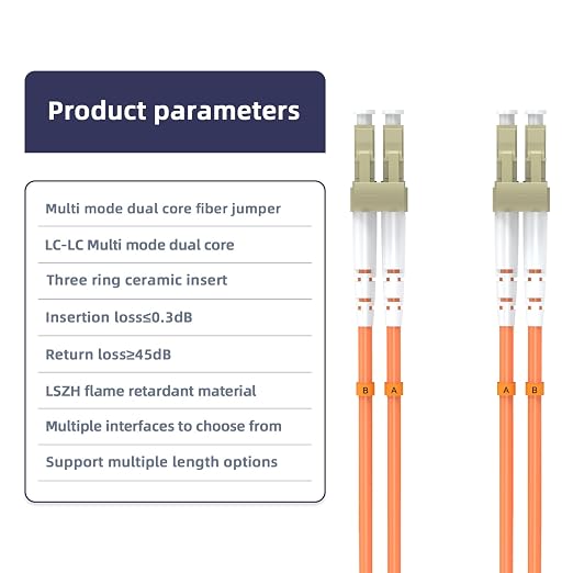 Om1 LC to LC Fiber Patch Cable, 40M/131.2FT Multimode Duplex 62.5/125µm Fiber - Image 4