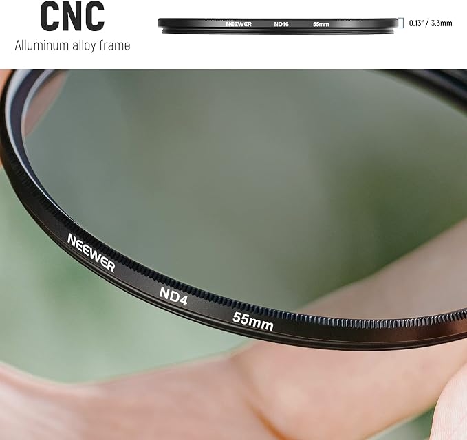 Neewer 55mm ND Lens Filter Kit: ND2 ND4 ND8 ND16, Lens Cleaning Pen, Neutral - Image 5