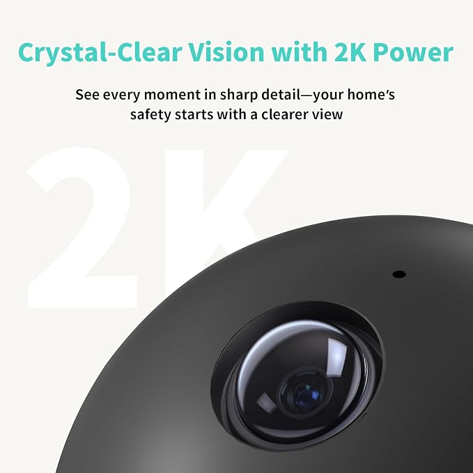 2K Indoor Security Camera, 360° Pan/Tilt AI Human Pet Motion Security Camera - Image 2