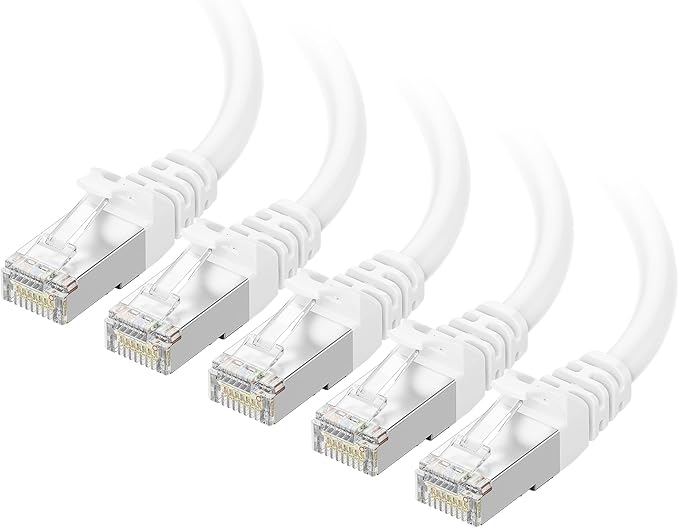 Cable Matters 10Gbps 5-Pack Snagless Short Shielded Cat 6A Ethernet Cable - 1ft by CableMatters