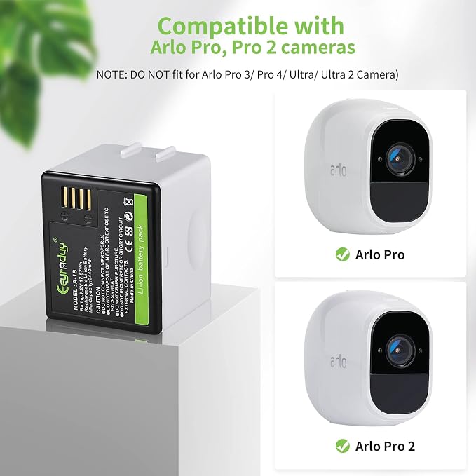 A-1B Battery Replacement for arlo Pro, Pro 2 Camera VMA4400 2440mAh - Image 2