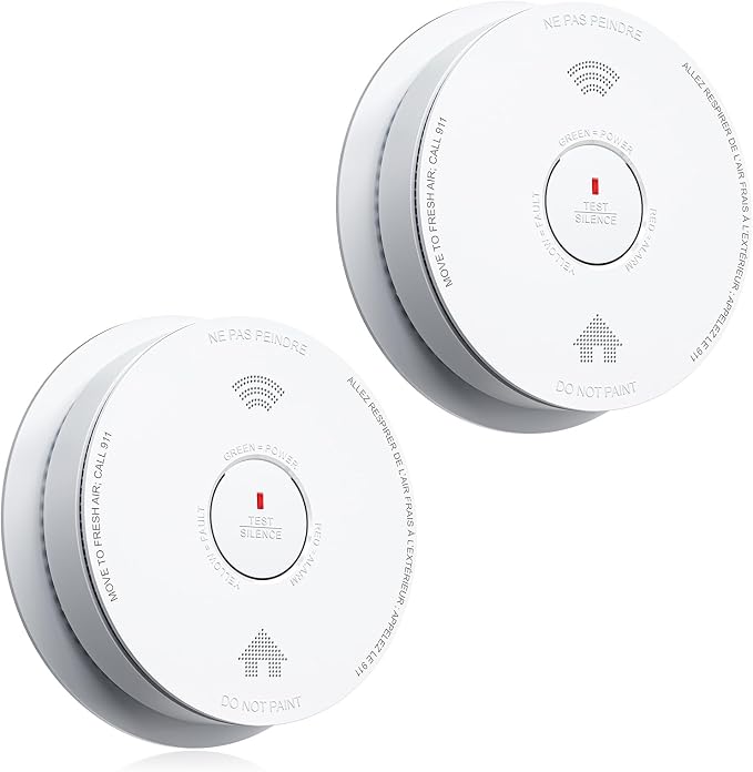SITERWELL Smoke Detector 2 in 1 Smoke and Carbon Detectors, 10-Year Battery CO by SITERWELL