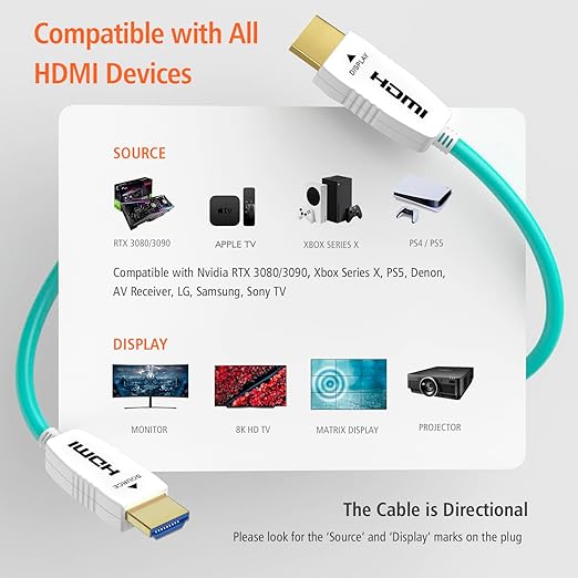 RUIPRO 8K Fiber Optic HDMI Cable 50 Feet 48Gbps 8K60Hz 4K120Hz Dynamic HDR eARC - Image 5