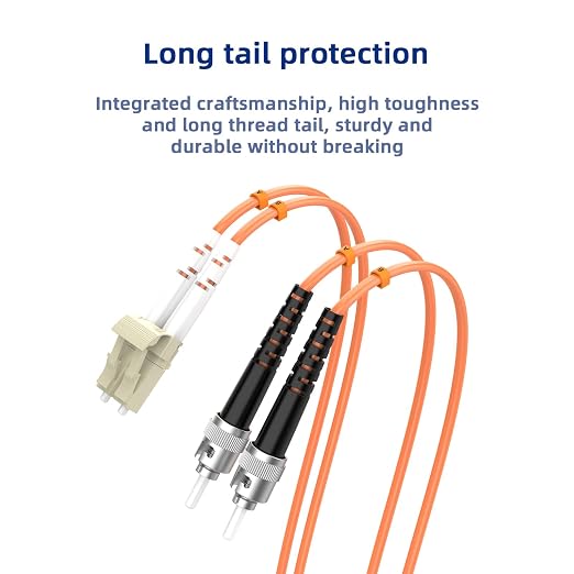 LC to ST Fiber Patch Cable, OM1 Multimode Duplex 62.5/125μm Fiber Optic Cable - Image 5
