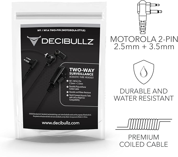 Decibullz 2-Way Surveillance Acoustic Tube Headset, M1 Earpiece Audio Set - Image 3