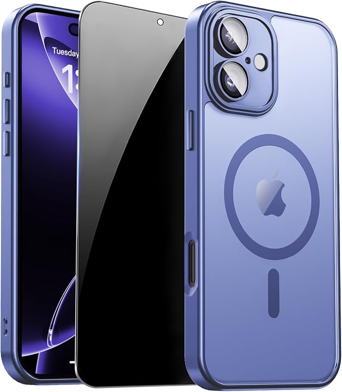 for iPhone 16 Plus Case with Privacy Screen Protector and Camera Protection by ZOZDOKG