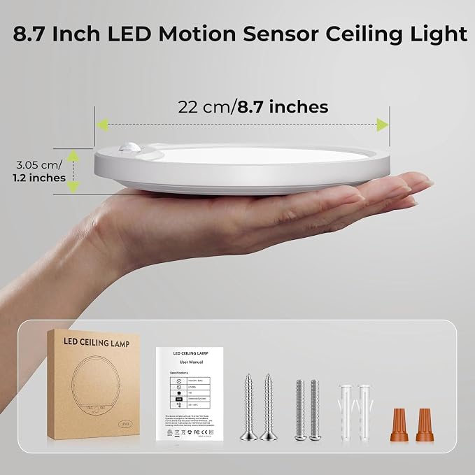 hepside 4 Pack Motion Sensor Ceiling Light Wired, 3000K/4000K/6500K LED Flush - Image 8