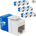 ICC CAT5e Keystone Jack with Slim Profile 180 Degree Punch Down, RJ45 UL Listed by ICC