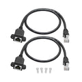 2Pcs Cat6 Shielded Ethernet Extension Cable 1FT, RJ45 Male to Female Panel Mount by Aurorapath
