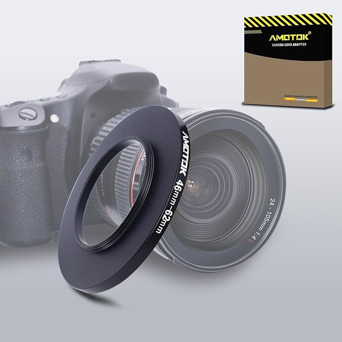 46mm Lens to 62mm Camera Lens Adapter, 46mm to 62mm Filter Step-Up Adapter Ring by AMOTOK