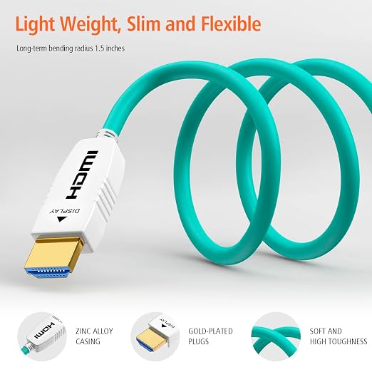 RUIPRO 8K Fiber Optic HDMI Cable 50 Feet 48Gbps 8K60Hz 4K120Hz Dynamic HDR eARC - Image 6