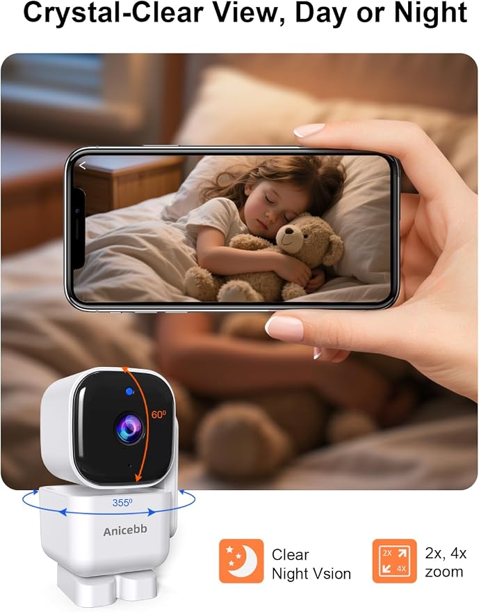 Smart Baby Monitor with App & 5" Screen, Dual Mode, Auto Motion Tracking PTZ - Image 4