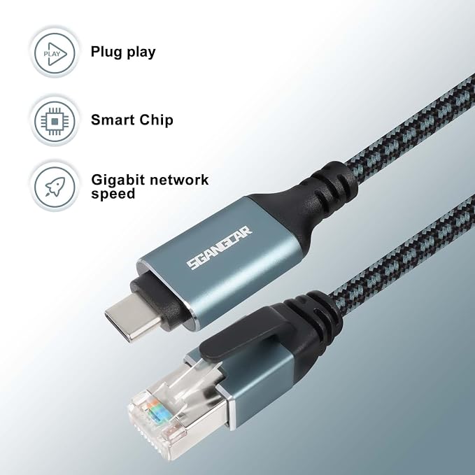 USB C to Ethernet Cable, 75 Feet Type C to Gigabit Ethernet Cable, USB C to - Image 4