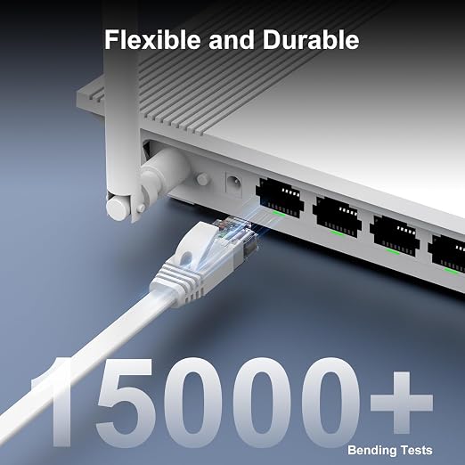 Cat 6 Ethernet Cable 50 ft, Indoor&Outdoor, High Speed 10Gbps Flat Internet - Image 6