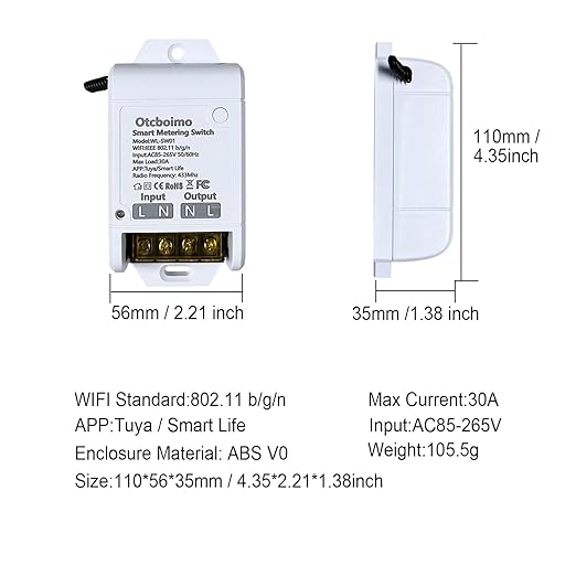 30A Hight Power WiFi Wireless Smart Switch - Image 3