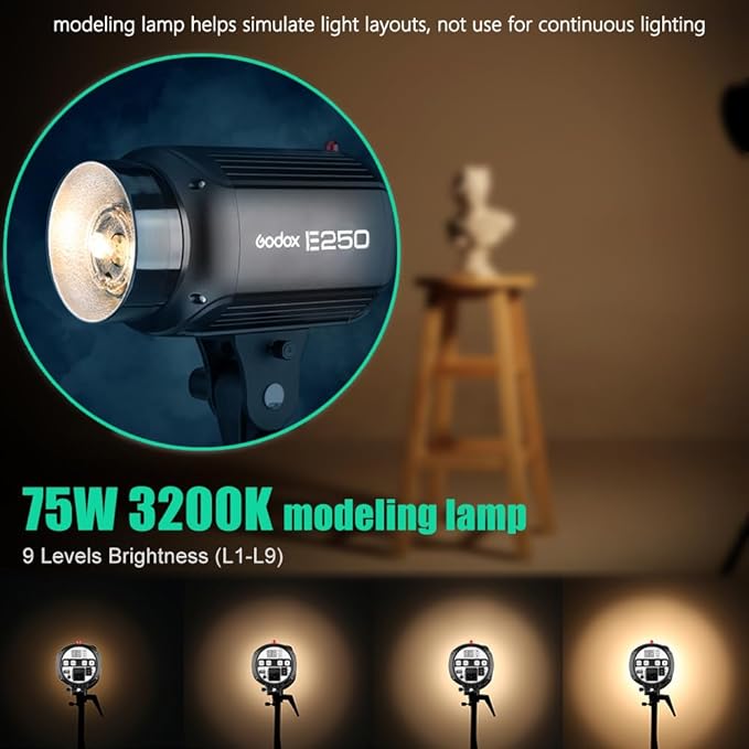 Godox 750W Studio Strobe Flash Light Kit, 3-Light Godox Strobe Lighting Kit - Image 4