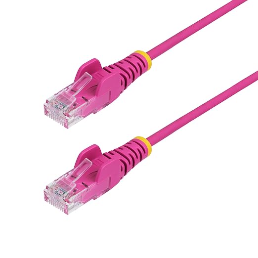 StarTech.com 10ft Pink Slim CAT6 Ethernet Cable, Snagless RJ45, 28AWG Pure Bare by StarTech