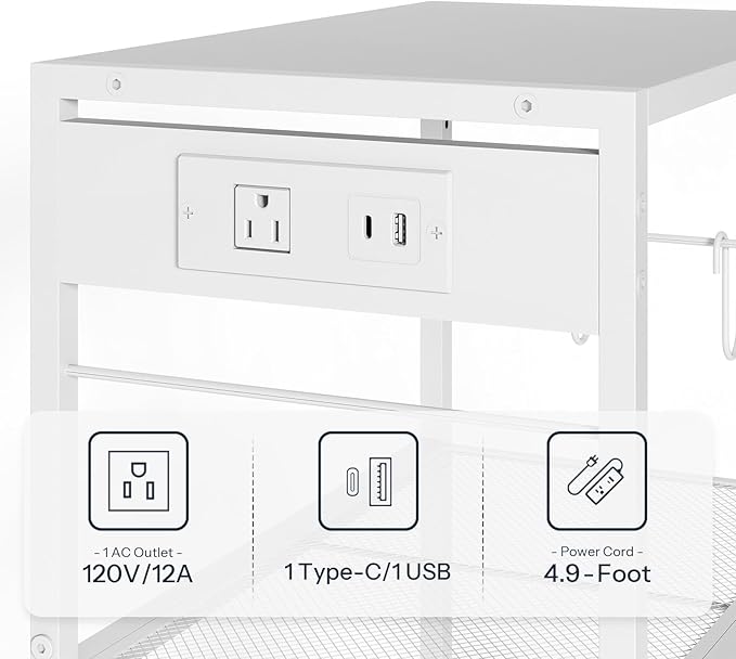 HOOBRO Industrial Printer Stand, 3-Tier Mobile Printer Table, Rolling Cart - Image 7