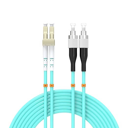 OM3 Fiber Patch Cable 2.5Meter/8ft, LC/UPC-FC/UPC Fiber Optic Cable Cord LSZH by Buacoz