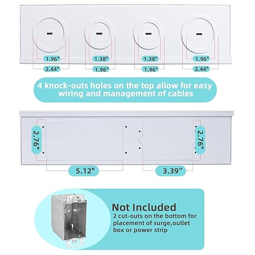 XMK 42 Inch Media Enclosure, WiFi Electrical Box, Cable Management Box - Image 5