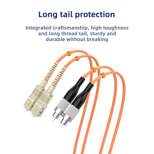 OM1 Multimode Duplex Fiber Patch Cable, SC/UPC to FC/UPC, 62.5/125μm 1M/3FT - Image 5