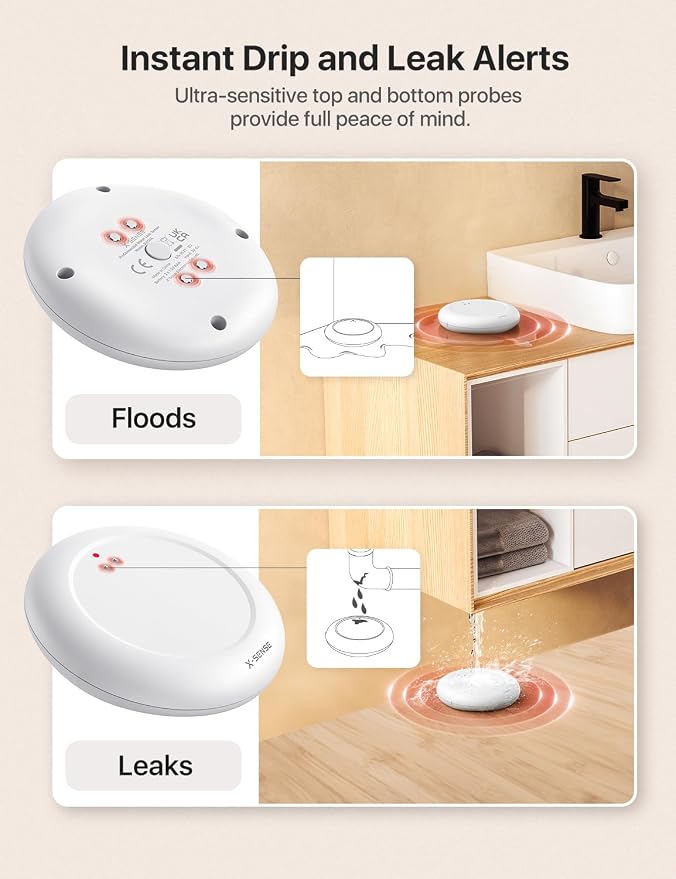 X-Sense Wi-Fi Water Leak Detector Kit, Smart Water Sensor Alarm - Image 3