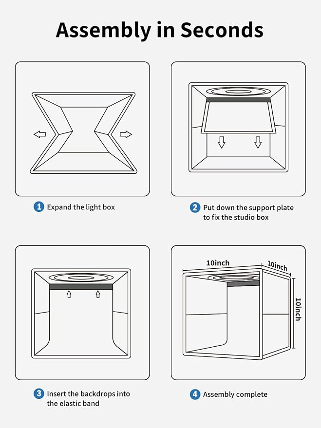 Glendan Light Box Photography, 6 Color PVC Backdrops, 4 Reflection Boards and 1 - Image 6