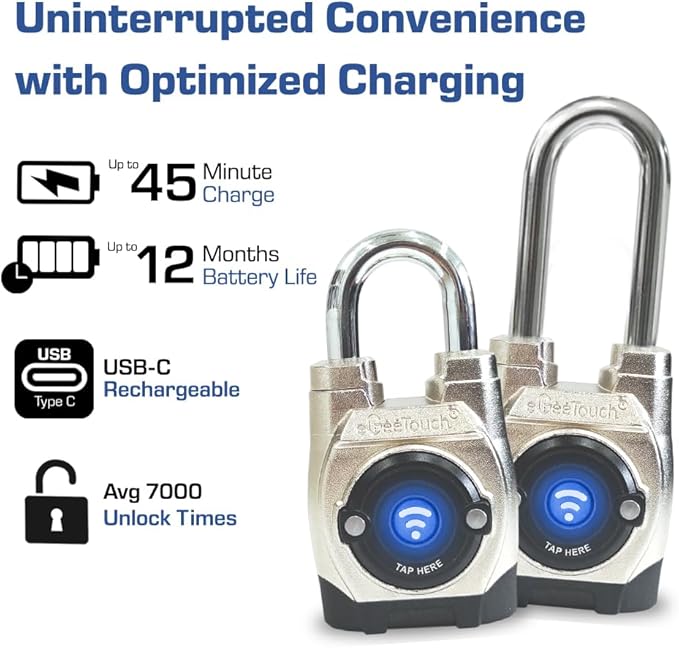 5th GEN Outdoor Smart Padlock – Keyless Bluetooth & NFC Lock, Weatherproof - Image 5