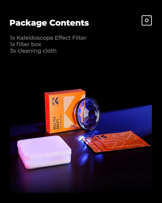 K&F CONCEPT 58mm Kaleidoscope Filter, Special Effects Filter Prism Crystal Glass - Image 7