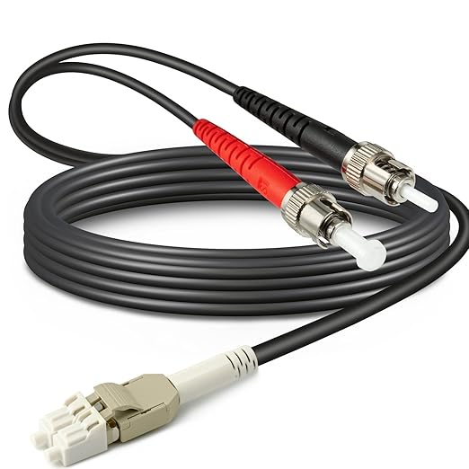 3ft / 1m Outdoor Armored OD-5mm OM1 LC to ST Fiber Cable, LC-ST Fiber Optic by Yunsufiberpro