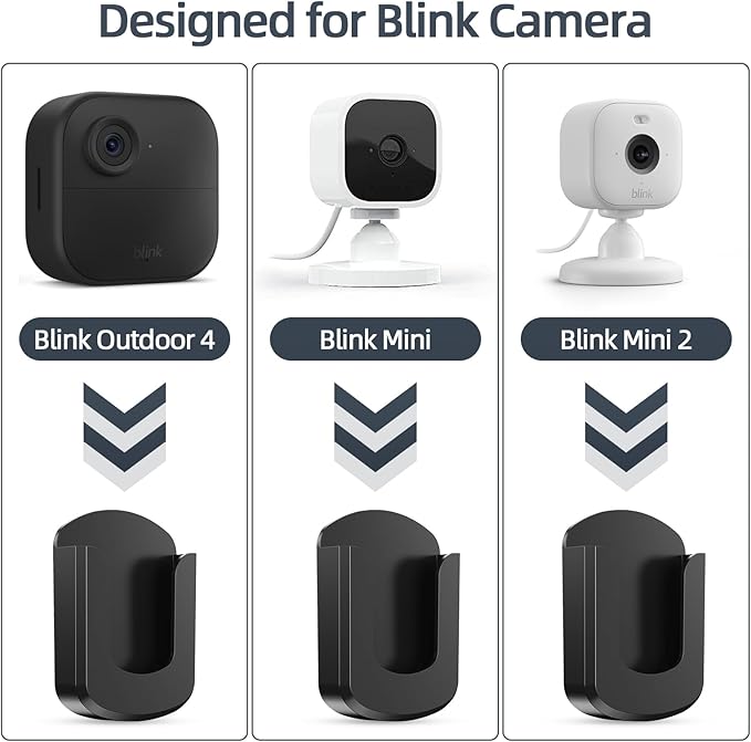 3 Pack Blink Camera No Drilling No Screws Wall Mount Bracket, Adhesive Blink - Image 2