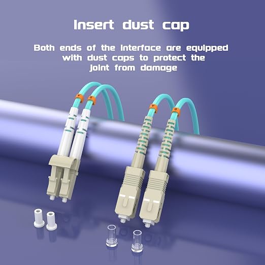 Fiber Patch Cable 20ft/6meters LC/UPC to SC/UPC OM3 10Gb/Gigabit MultiMode - Image 6