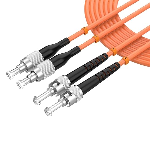 OM1 Fiber Patch Cable, FC/UPC to ST/UPC, 2M/6.5FT Multimode Duplex 62.5/125µm by lidkew