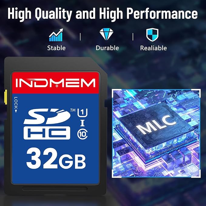 32GB SD Card, 2 Pack SDHC Memory Cards UHS-I U1 Class 10 High-Speed Full HD - Image 2