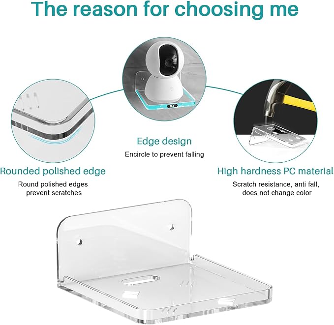 Wall Mount Floating Shelves for 2 Pcs Security Baby Camera Shelf Mini Speaker - Image 4