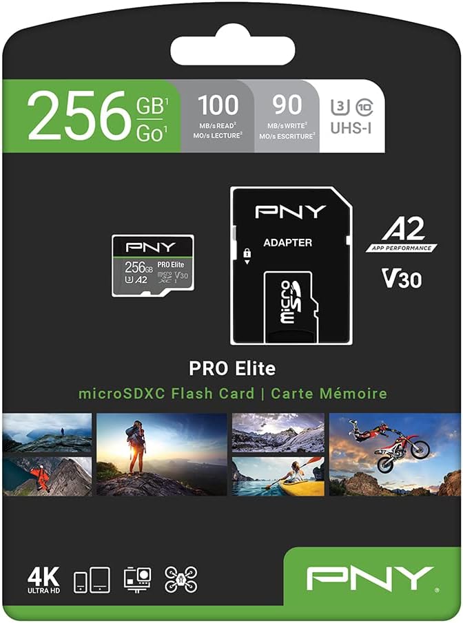 PNY P-SDU256V32100PRO-GE 256GB PRO Elite Class 10 U3 V30 microSDXC Flash Memory - Image 7