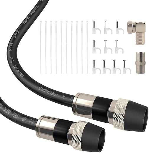 100ft RG6 Coaxial Cable, 75 Ohm TV Coax Cable by RELIAGINT