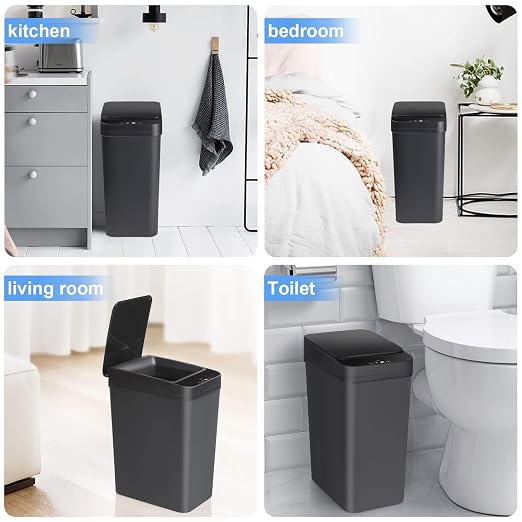 Anborry Bathroom Automatic Trash Can 2 Pack 2.2 Gal & 4 Gal Touchless Motion - Image 8