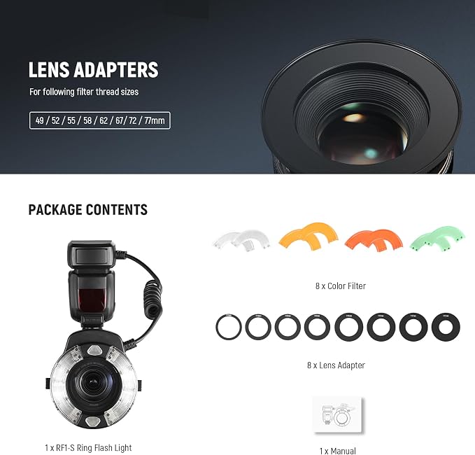 NEEWER RF1-S Marco Ring Flash Light Compatible - Image 9
