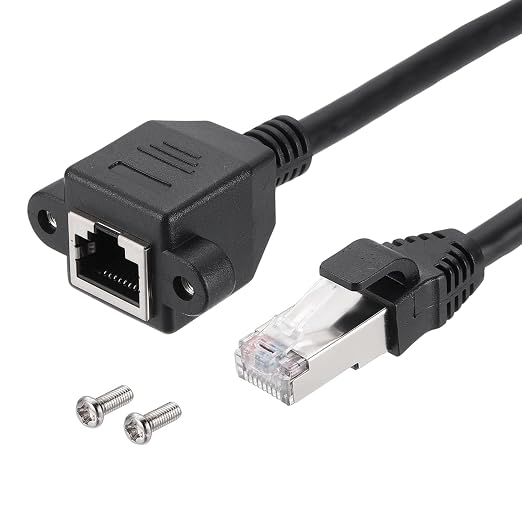 MECCANIXITY Cat6 Ethernet Extension Cable, 6.6Ft RJ45 Male to Female Screw by MECCANIXITY