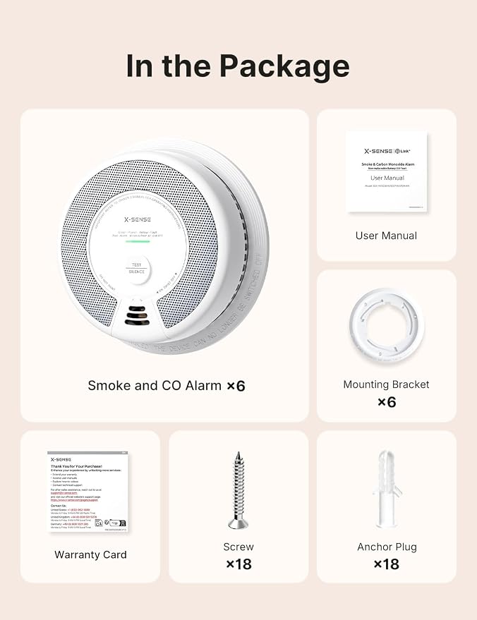 X-Sense 6-Pack Wireless Interconnected Combination Smoke and Carbon Monoxide - Image 9