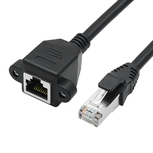 2Pcs Cat6 Ethernet Extension Cable 3FT, RJ45 Male to Female Ethernet Panel Mount - Image 2